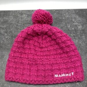 Mammut Pink Knit Pommel‎ Beanie Ski Hat Top Pom Fleece Lining One Size Germany